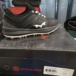 Athalonz Black Baseball Turf Shoes